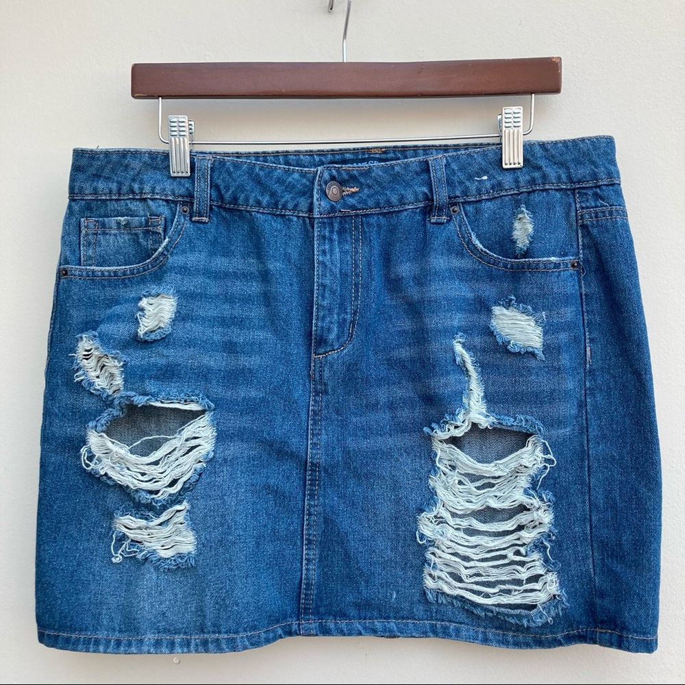Blue Spice Shredded Skirt Jr. 13